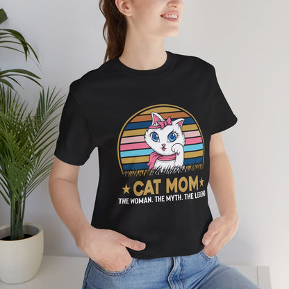 Cat mom - The myth, the legend | Unisex Jersey Short Sleeve Tee