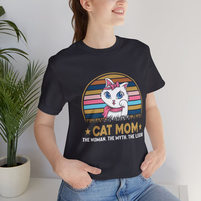 Cat mom - The myth, the legend | Unisex Jersey Short Sleeve Tee