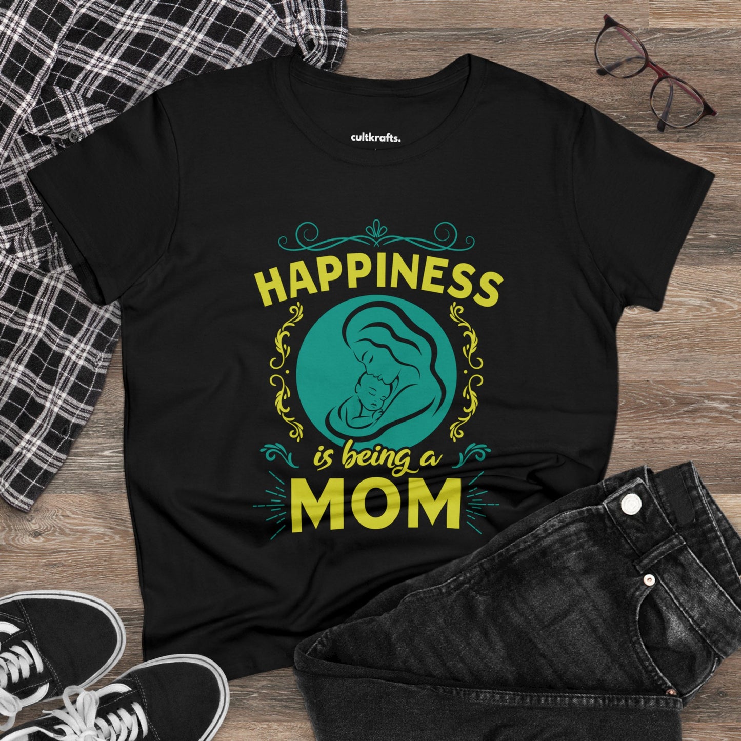 Happiness is being a mom | Cotton Tee